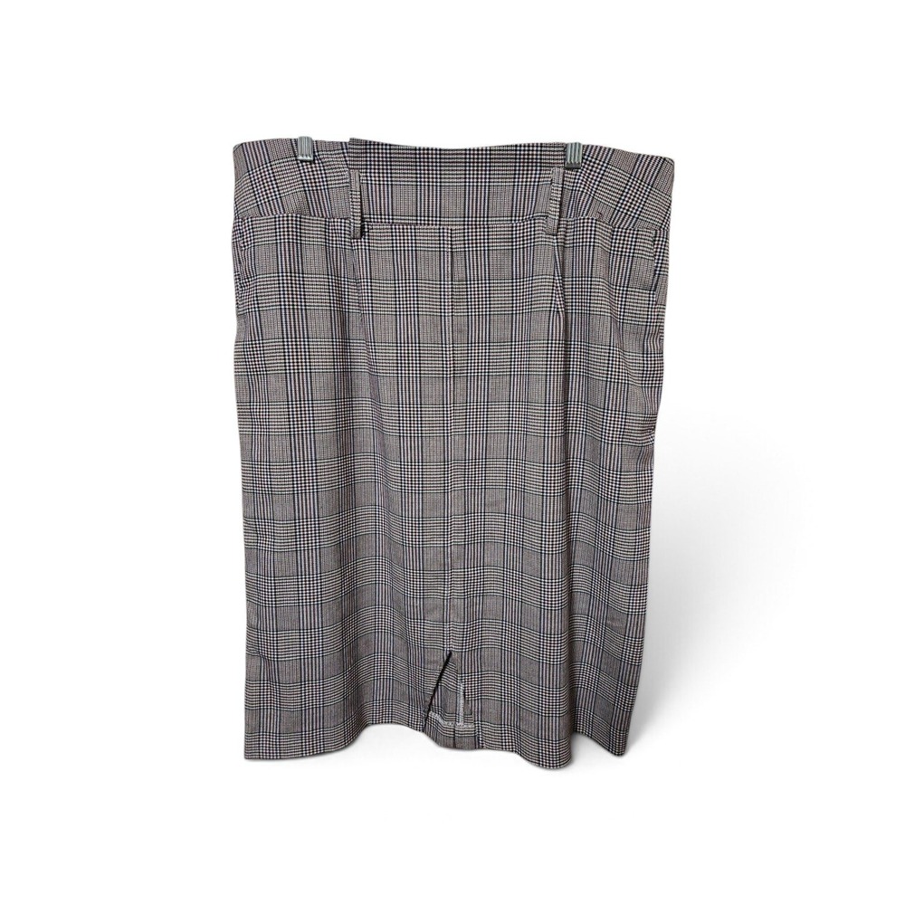 CATO Grey Glen Plaid High Waisted Pencil Skirt with Elastic Back and Vent 0520